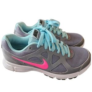Nike Revolution Womens Running Shoes Size 6.5 Gray/Pink/Blue
